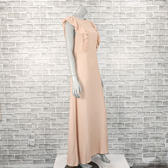 Christy Dawn Women's the Jessa Dress Maxi Ruffle trim in Oat stripe size Medium - Picture 5 of 12